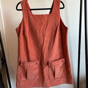 ASOS Orange Corduroy Overall Dress w/ Pockets!